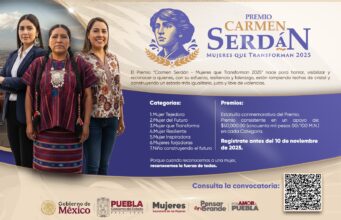 El Premio “Carmen Serdán, Mujeres que Transforman 2025”, distingue a quienes contribuyen con su entorno desde el campo, la ciencia, la educación o la comunidad.